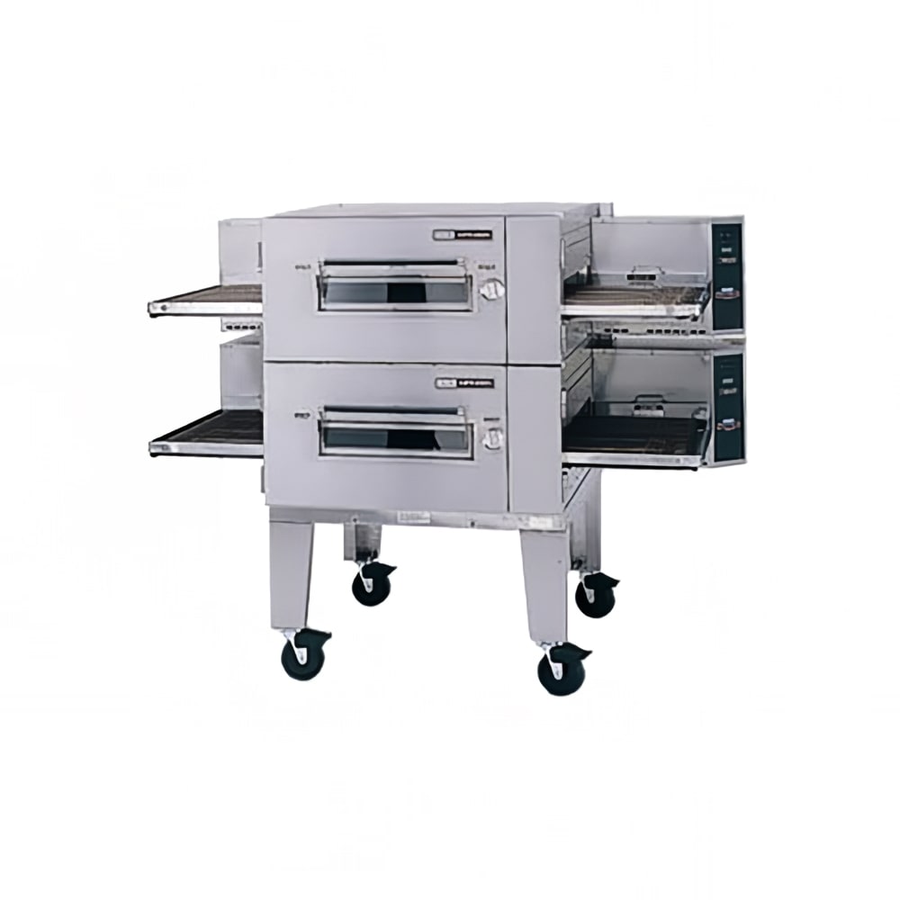 Lincoln 1600-FB2G 73" Gas Low Profile Double Impinger Conveyor Pizza Oven - Natural Gas