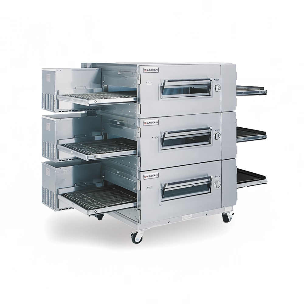 Lincoln 1600-FB3E 73" Electric Low Profile Triple Impinger Conveyor Pizza Oven - 208v/3ph