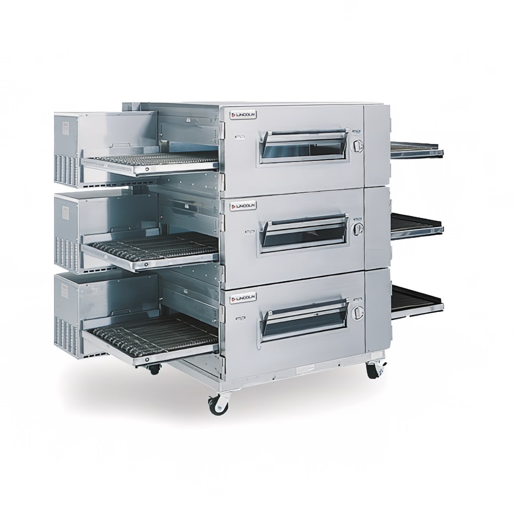 Lincoln 1600-FB3G 73" Gas Low Profile Triple Impinger Conveyor Pizza Oven - Natural Gas