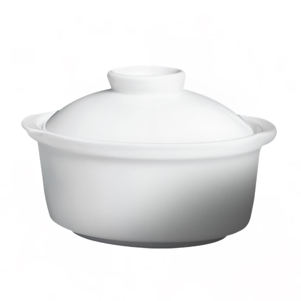 Cameo China 8 oz Round Imperial Soup Tureen - Ceramic, White (210-40)