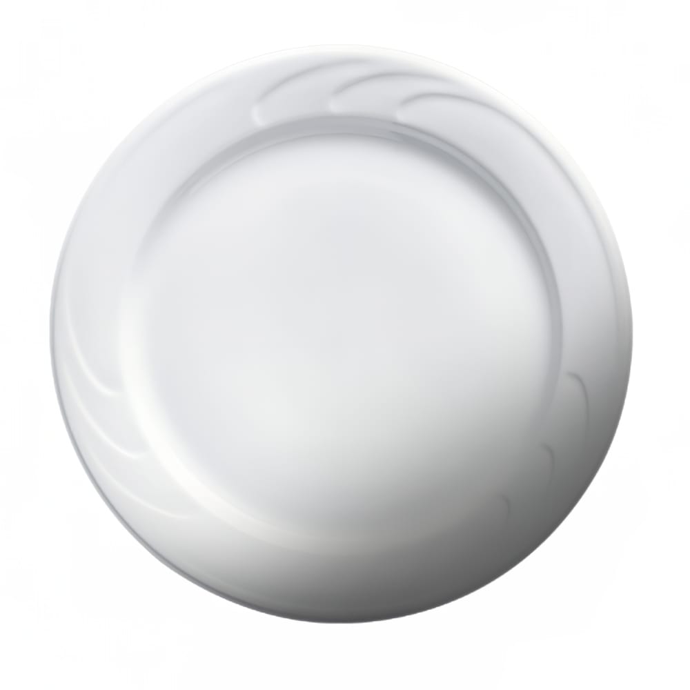 Cameo China 7 3/8" Round Bostonian Embossed Rim Plate - Ceramic, White (301-71)