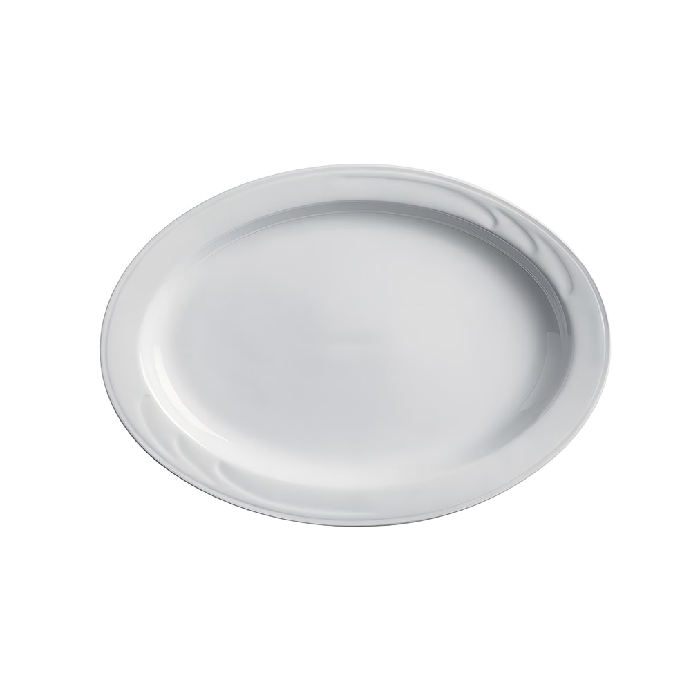 Cameo China 9 1/4" x 6-5/8" Oval Bostonian Plate - Ceramic, White (301-93)