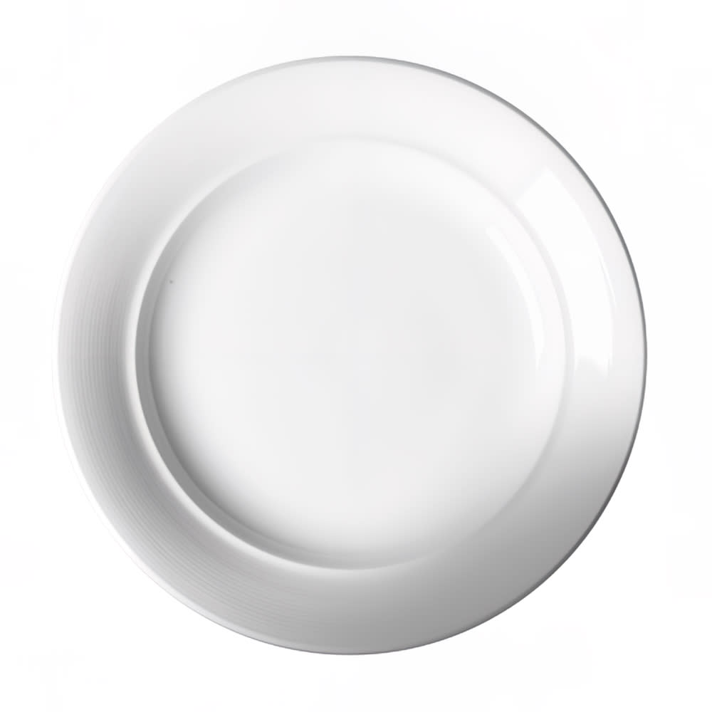 Cameo China 12 oz Round Royalmont Embossed Rim Soup Plate - Ceramic, White (302-102)