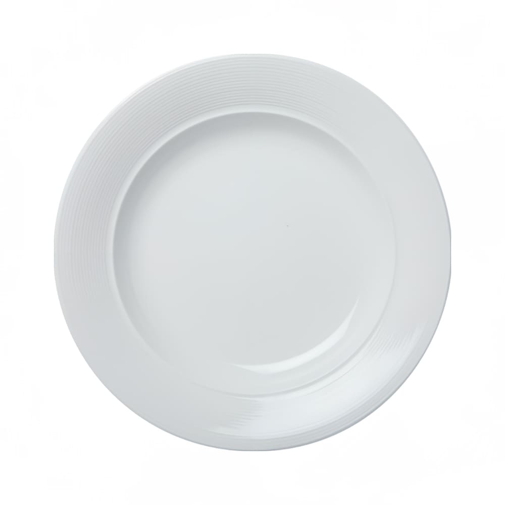 Cameo China 7 1/2" Round Royalmont Embossed Rim Plate - Ceramic, White (302-71)
