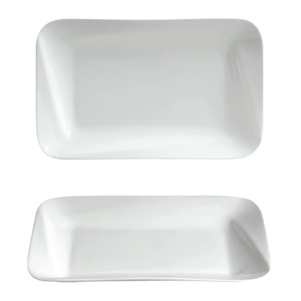 Cameo China 12-1/4" x 1/2" Rectangular Slant Platter - Ceramic, White (707-123)