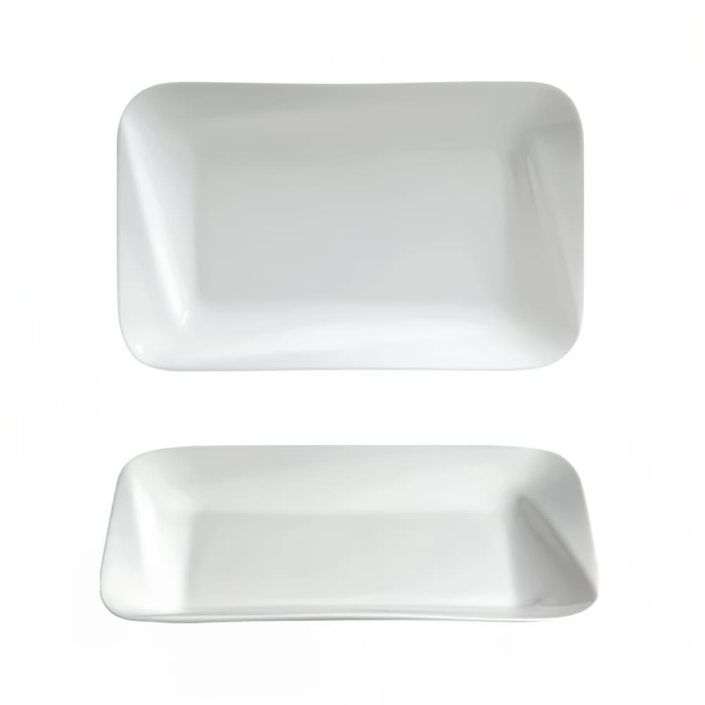 Cameo China 9" x 5-3/4" Rectangular Slant Platter - Ceramic, White (707-93)
