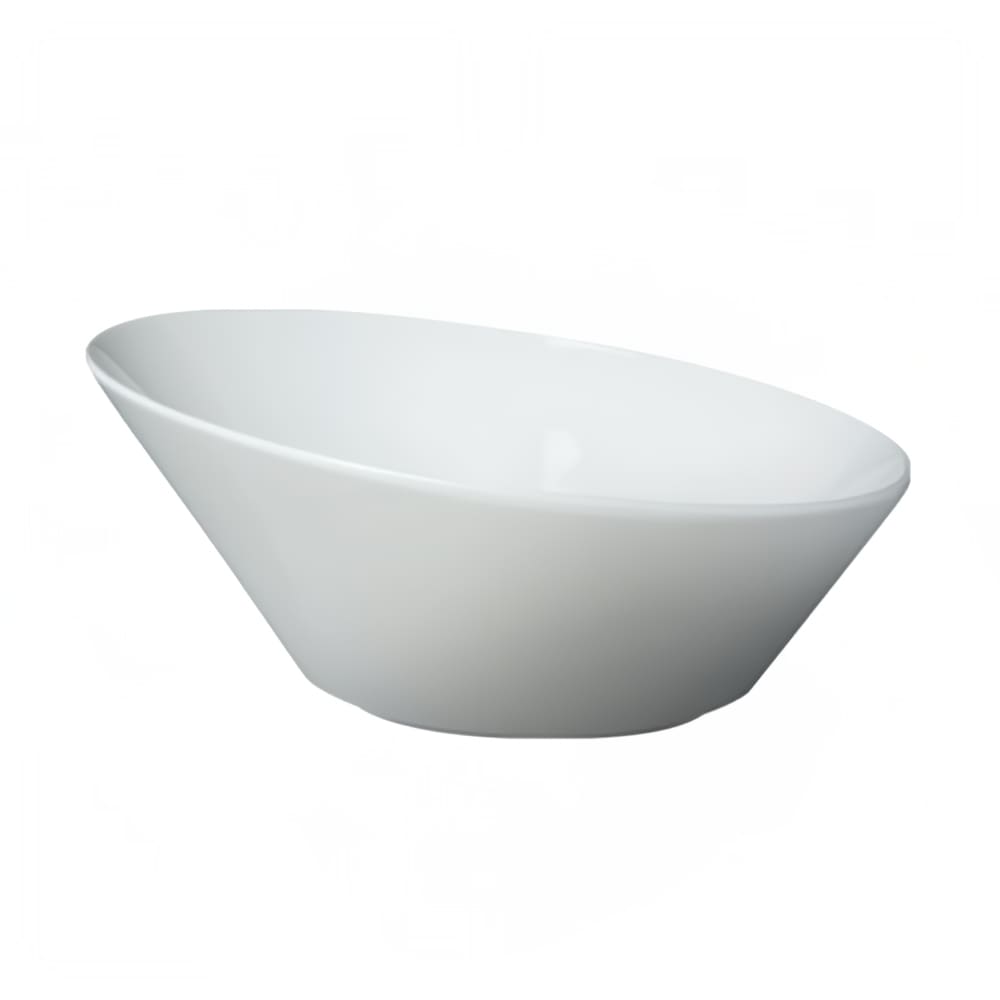 Cameo China 16 oz Round Fusion Circa Slanted Bowl - Ceramic, White (709-74)