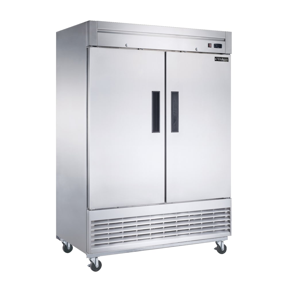 Dukers D55R 55 1/8" Two Section Reach In Refrigerator, (2) Left/Right Hinge Solid Doors, 115v