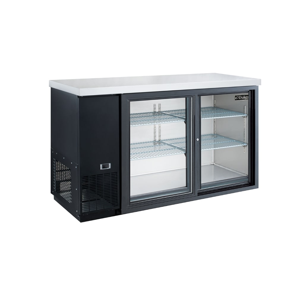 Dukers DBB48-S2 49 1/4" Bar Refrigerator - 2 Sliding Glass Doors, Black, 115v