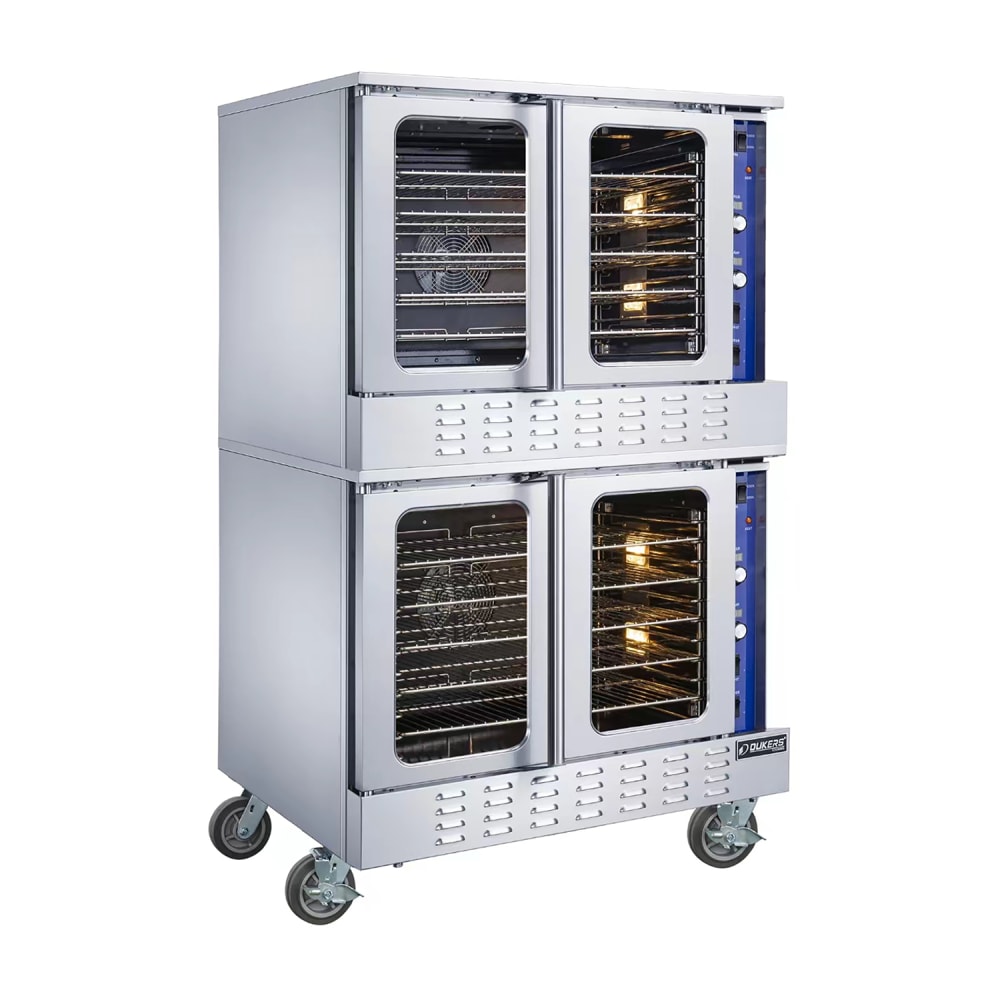 Dukers DCCOG2 Double Full Size Convertible Gas Convection Oven - 108,000 BTU