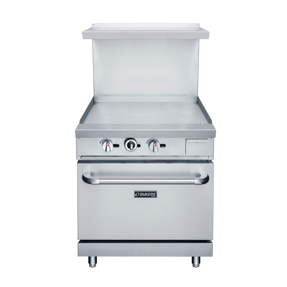 Dukers DCR24-GM 24" Gas Range w/ Full Griddle - Standard Oven, Convertible