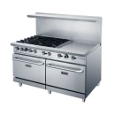 Dukers DCR60-6B24GM 60" 6 Burner Gas Range w/ Griddle - (2) Standard Ovens, Convertible thumbnail 2