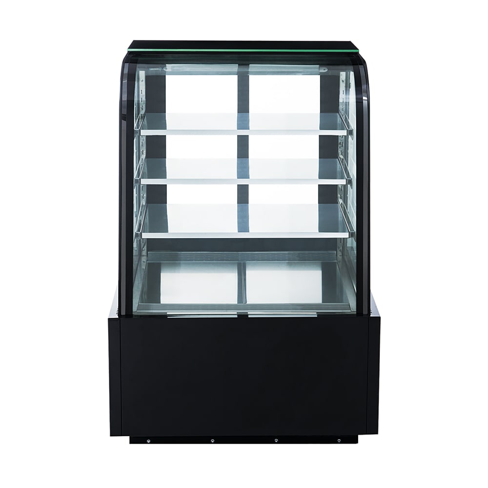 Dukers DDM48R-CB 48" Full Service Bakery Case w/ Curved Glass - (4) Levels, 115v