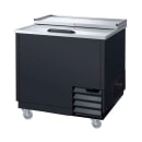 Dukers DHBC36 36 3/4" Forced Air Bottle Cooler - Holds (628) 12 oz Bottles, Lid Locks, Black, 115v thumbnail 3