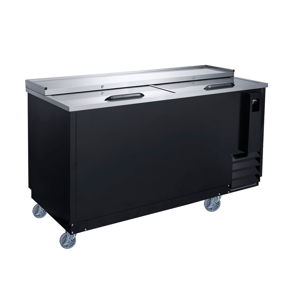 Dukers DHBC65 64 3/4" Forced Air Bottle Cooler - Holds (1262) 12 oz Bottles, Lid Locks, Black, 115v