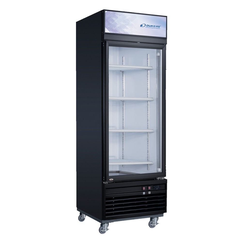 Dukers DSM-15F 27 1/8" One Section Display Freezer w/ Swing Door - Bottom Mount Compressor, Black, 115v