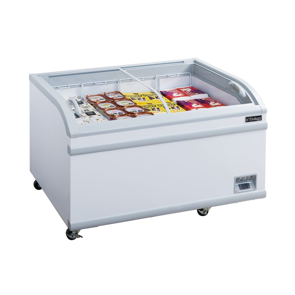 Dukers WD-700Y 79 3/8" Mobile Chest Freezer w/ (6) Baskets - White, 115v