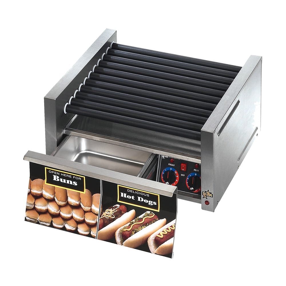 Star 30STBD 30 Grill-Max® Hot Dog Roller Grill w/ Manual Controls - Slanted Top, 120v
