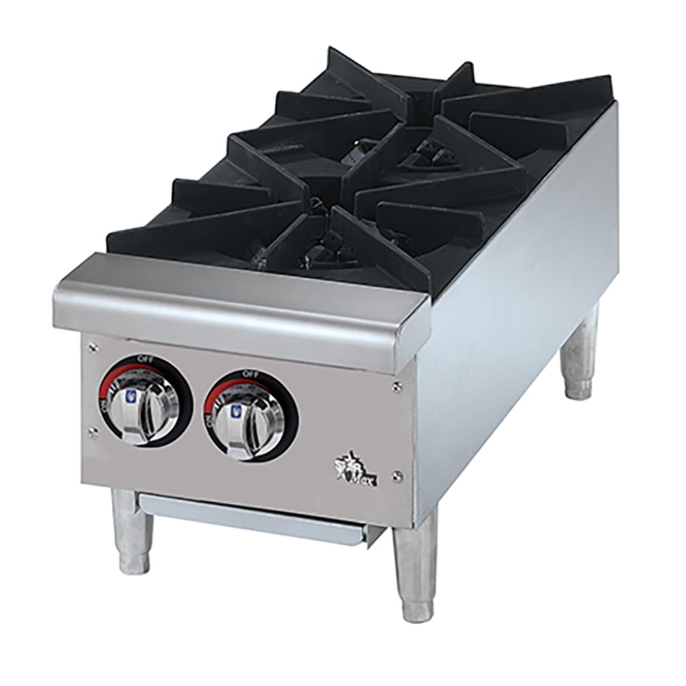 Star 602HF 12" Gas Hotplate w/ (2) Burners & Manual Controls, Convertible