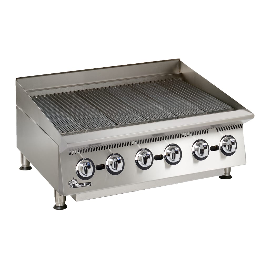 Star 8036CBB 36" Lava Rock Gas Charbroiler w/ Manual Controls, Convertible
