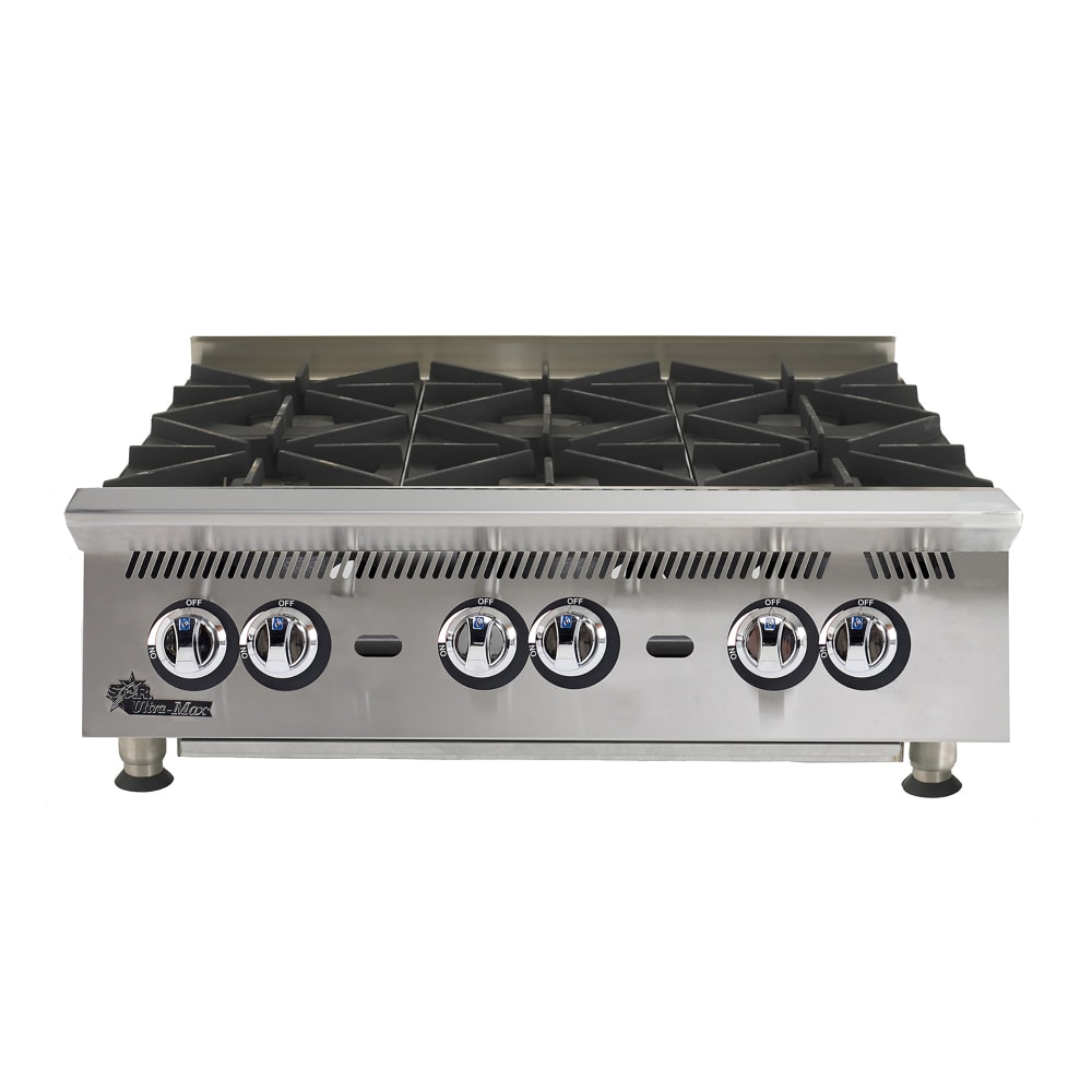 Star 806HA 36" Ultra-Max® Gas Hotplate w/ (6) Burners & Manual Controls, Liquid Propane
