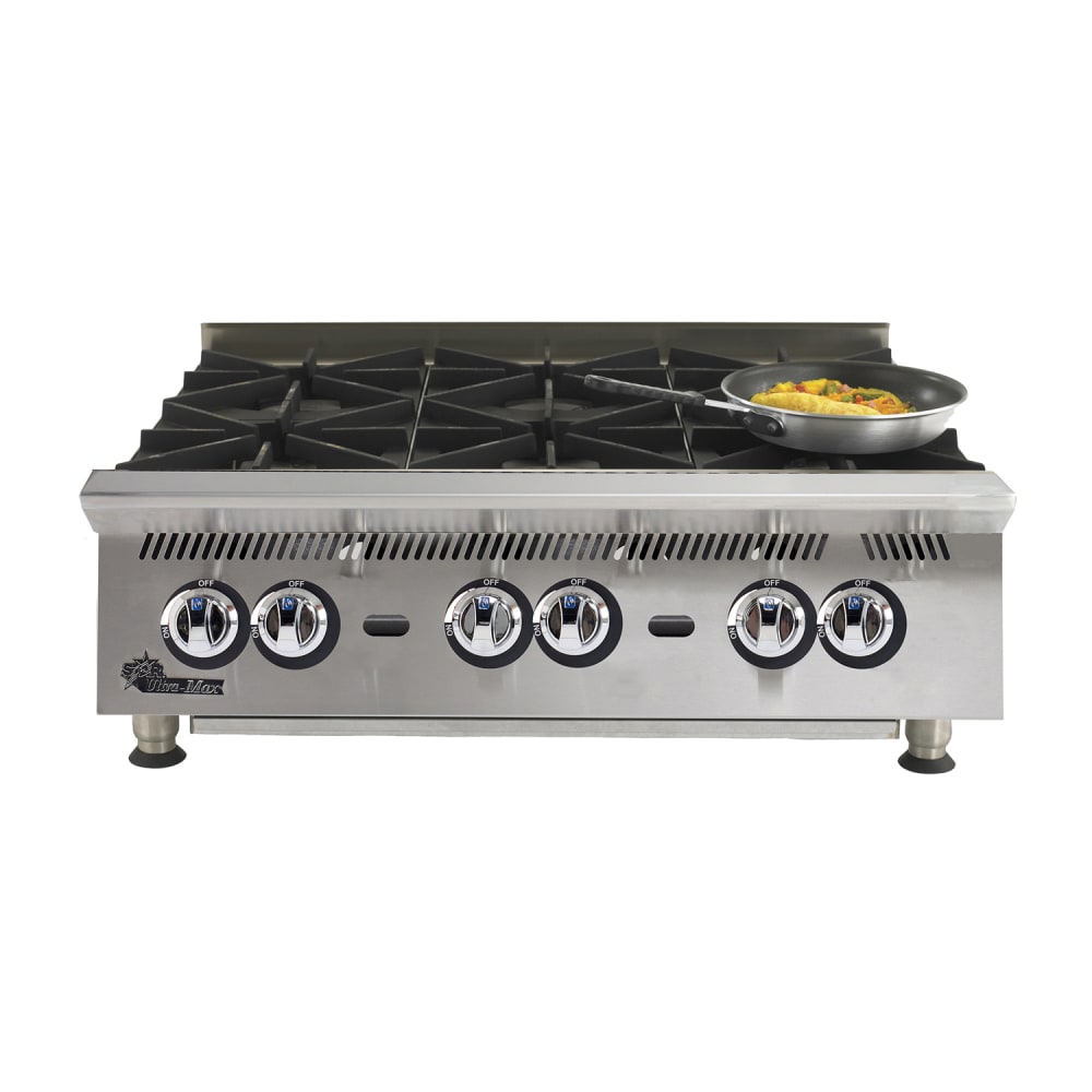 Star 806HA 36" Gas Hotplate w/ (6) Burners & Manual Controls, Convertible