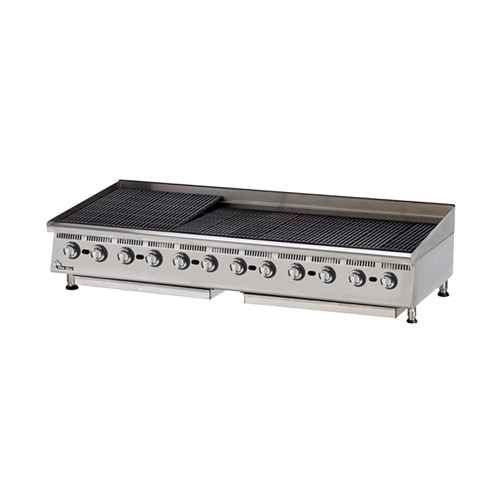 Star 8072CBB 72" Gas Charbroiler w/ Cast Iron Grates - Manual Controls, Convertible
