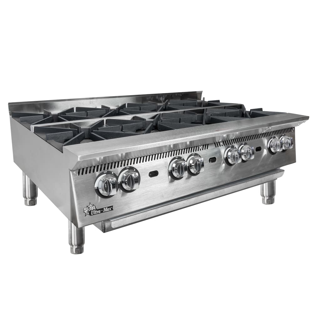 Star 808HA 48" Gas Hotplate w/ (8) Burners & Manual Controls, Convertible