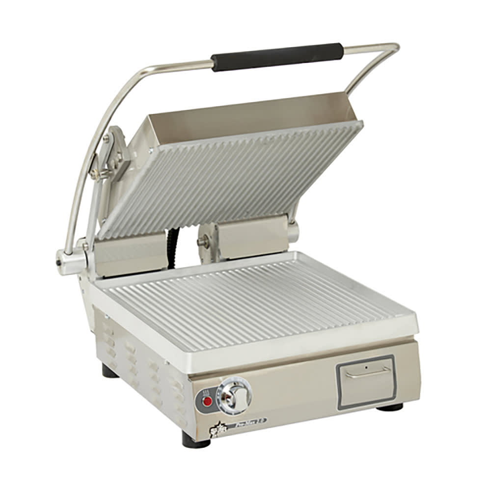 Star PGT14 Single Commercial Panini Press w/ Aluminum Grooved Plates, 240v/1ph