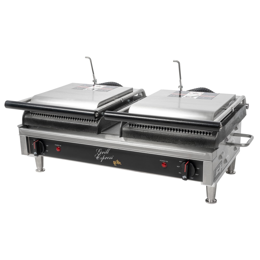 Star GX20IG Double Commercial Panini Press w/ Cast Iron Grooved Plates, 240v/1ph