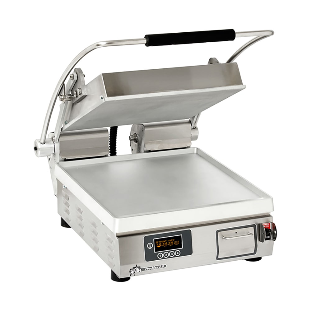 Star PST14E Single Commercial Panini Press w/ Aluminum Smooth Plates, 240v/1ph