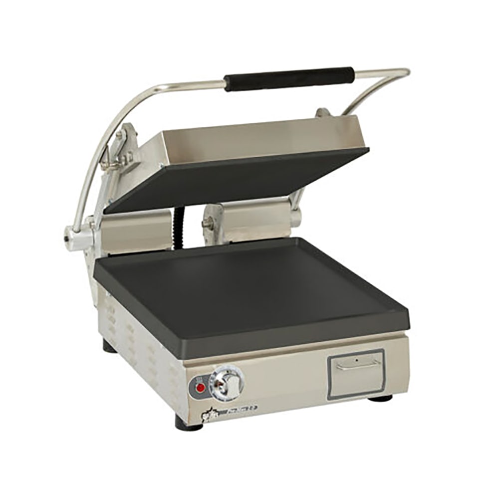 Star PST14ITGT Single Commercial Panini Press w/ Cast Iron Grooved & Smooth Plates, 240v/1ph
