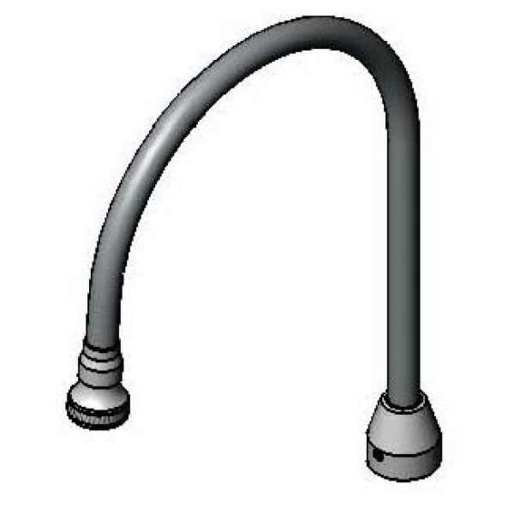 T&S 009436-40 8 13/16" Rigid Gooseneck w/ Diverter Cover & Rose Spray Outlet, Polished Chrome