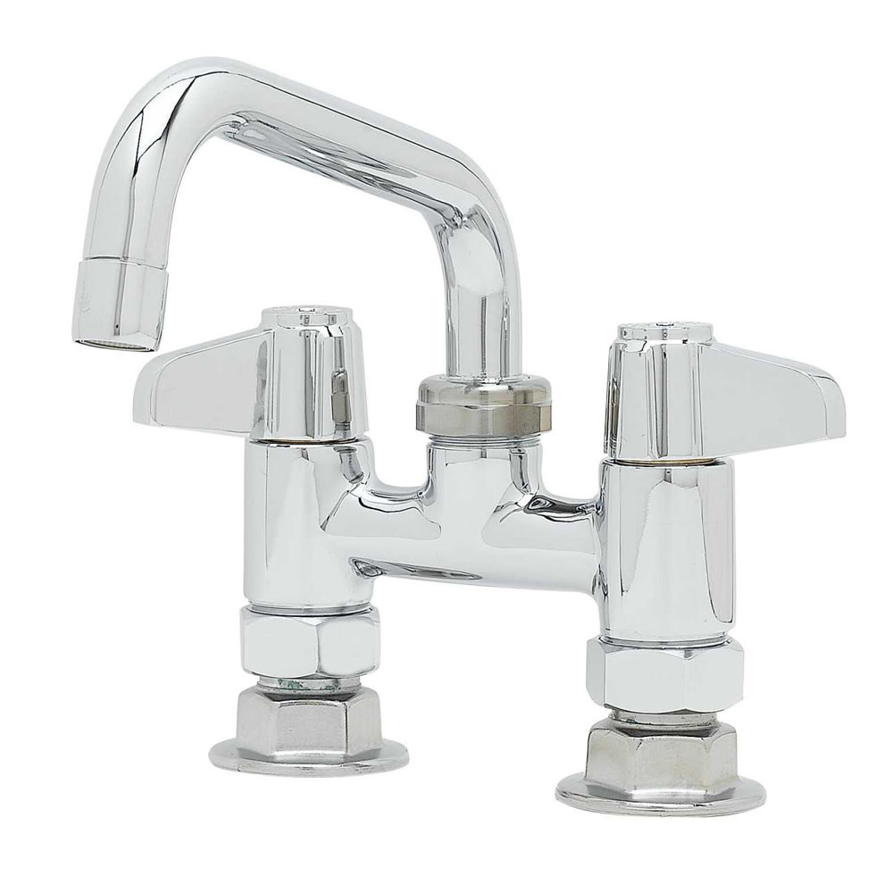T&S 5F-4DLX06 Deck Mount Faucet - 6" Swivel Spout, 4" Centers