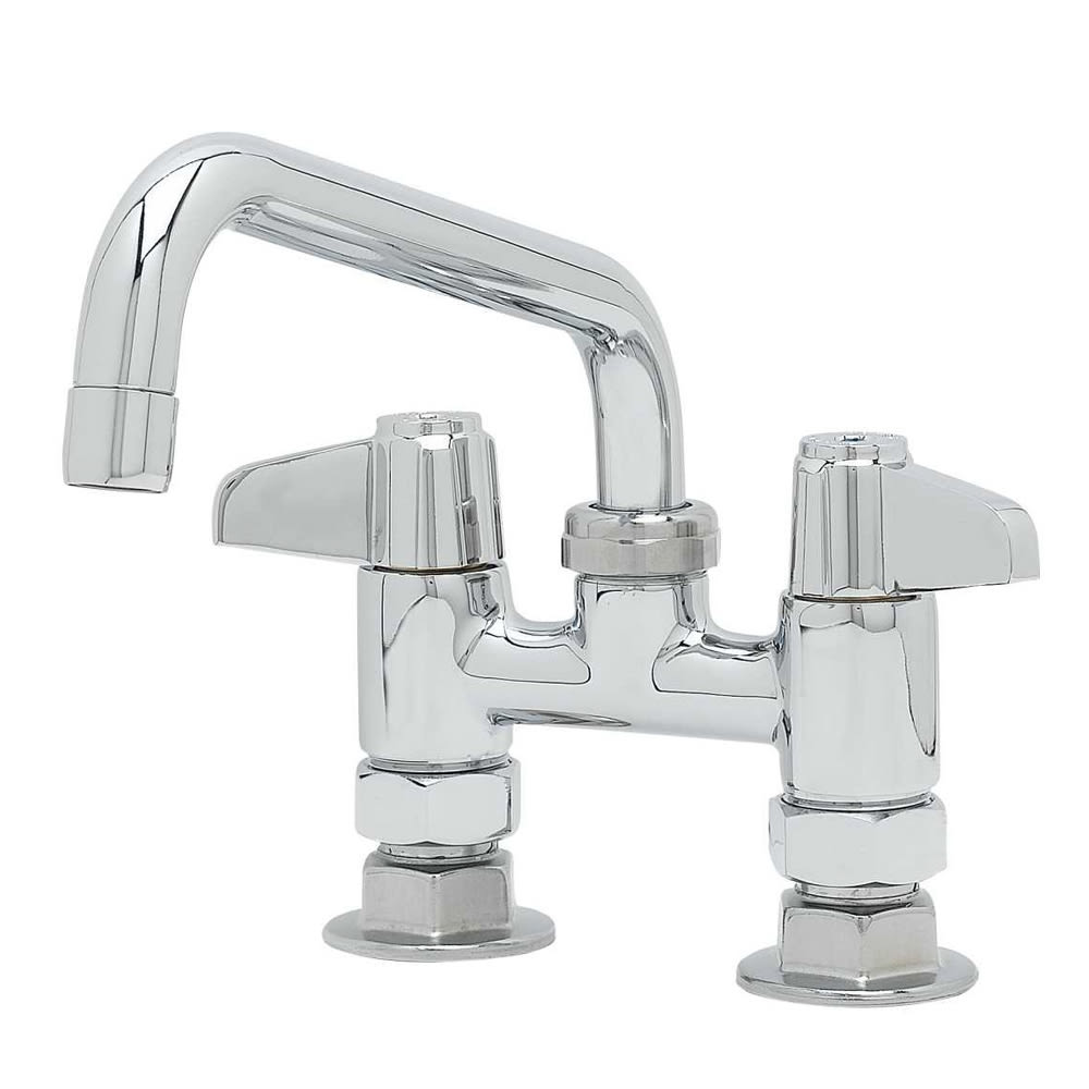 T&S 5F-4DLX08 Deck Mount Faucet - 8" Swivel Spout, 4" Centers