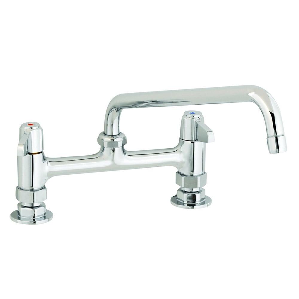 T&S 5F-8DLS10 Deck Mount Faucet - 10" Swing Spout, 8" Centers