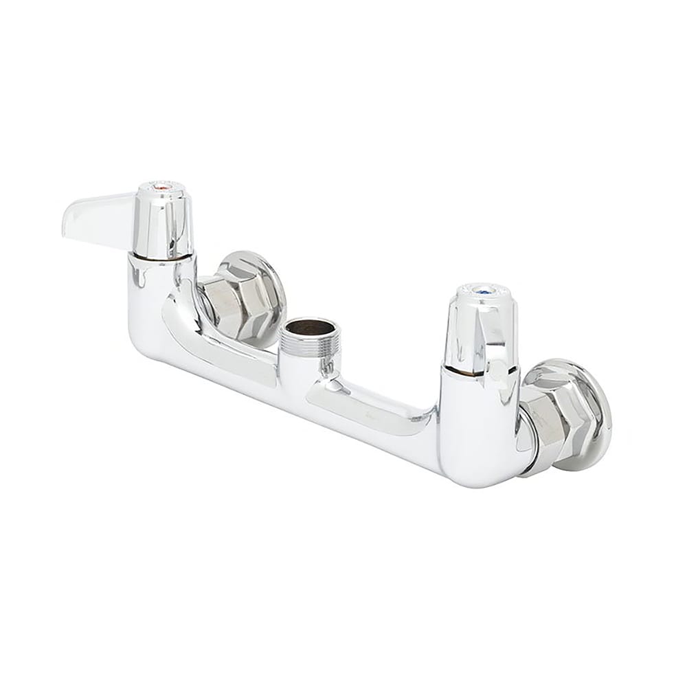 T&S 5F-8WLX00 Faucet, Wall Mount, 8" Centers, Less Nozzle, 2" Flange