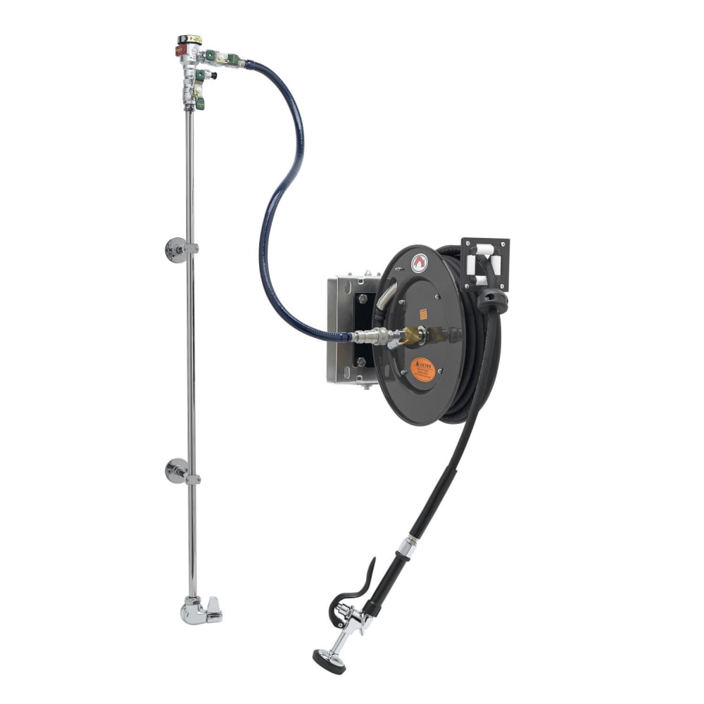 T&S 5HR-232-01WE2 Single Temperature Open Hose Reel Assembly w/ 35 ft Hose & Mixing Faucet, 1/2" Female Inlet