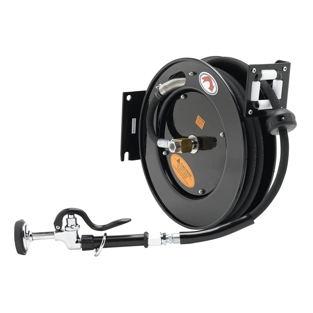 T&S 5HR-242-01 Equipment Open Hose Reel, 50 ft, Epoxy Coated Steel, Spray Valve