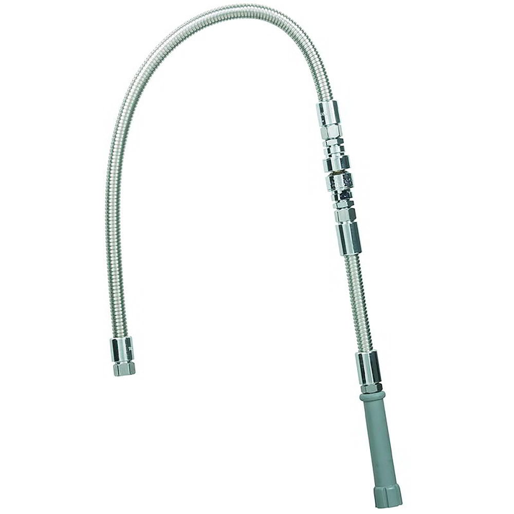 T&S B-0044-V9 Hose, 44"L, Flexible, Backflow Preventer, Stainless Steel