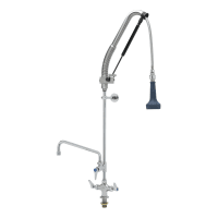 T&S B-0113-12CRB8TP 49"H Deck Mount Pre Rinse Faucet - 1 7/100 GPM, Base with Nozzle thumbnail 2