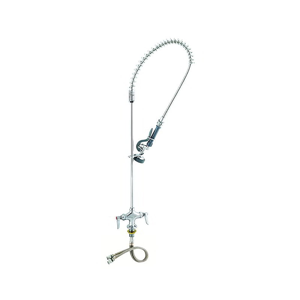T&S B-0113-SWV Pre-Rinse Spray Valve w/ 44" Flexible Hose, Spring Action Gooseneck, Stainless