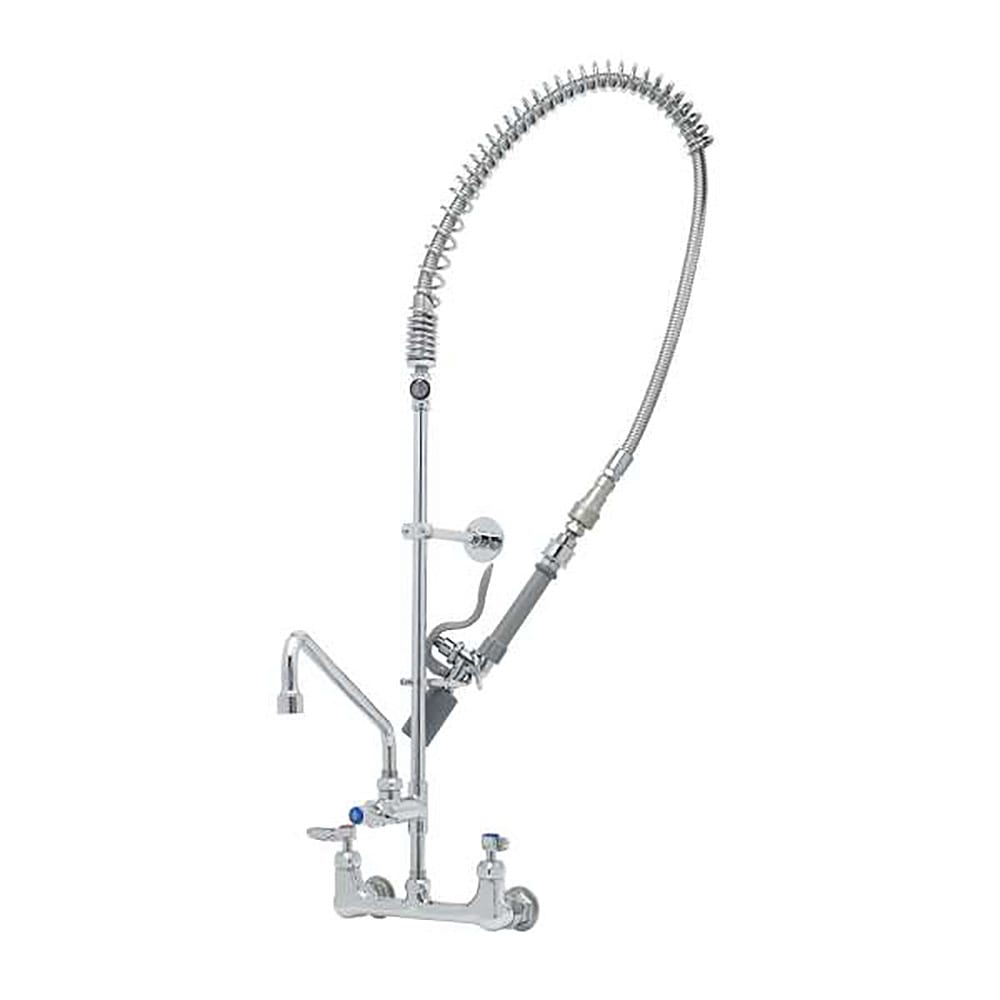 T&S B-0133-14CRQJST Wall Mount Pre Rinse Unit w/ 44" Hose & 14" Add On Swing Faucet