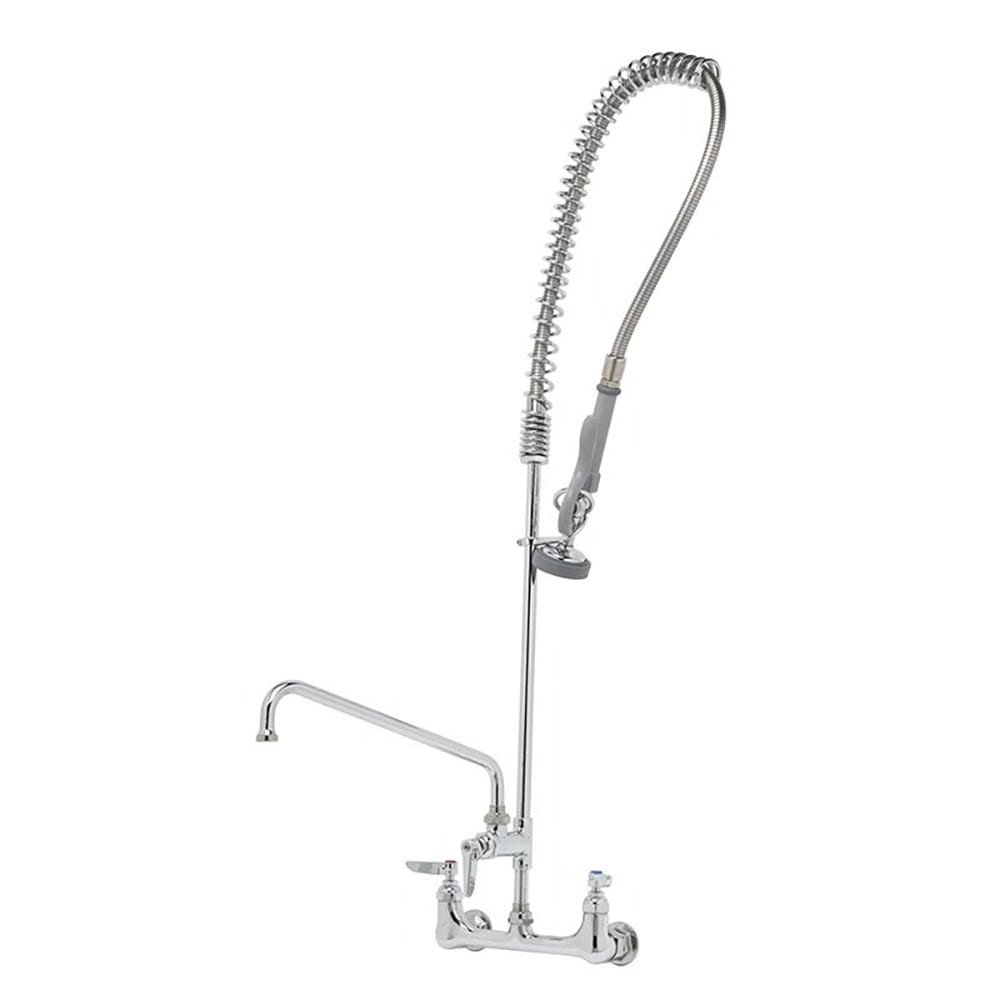 T&S B-0133-ADF10 37 9/16"H Wall Mount Pre Rinse Faucet - 1 3/20 GPM, Base with Nozzle