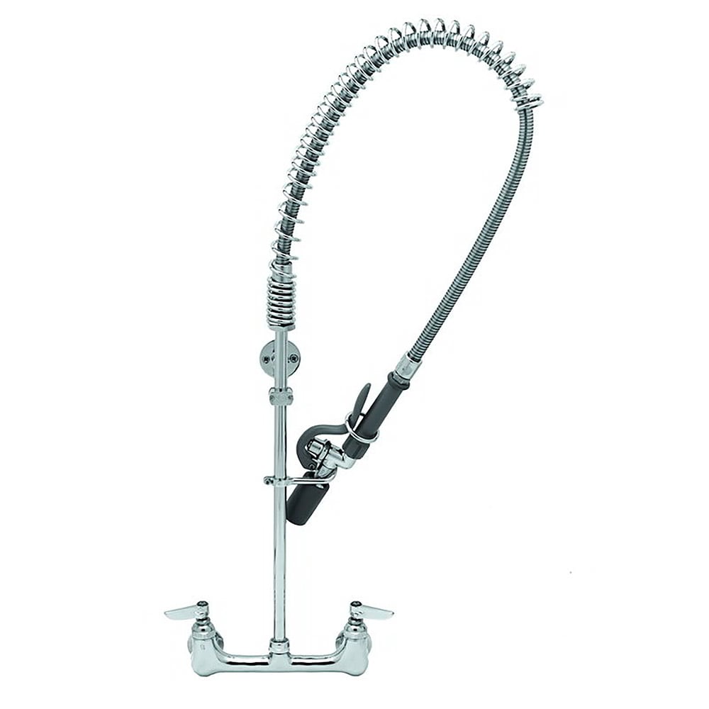T&S B-0133-CR-BC 33 5/16"H Wall Mount Pre Rinse Faucet - 1.15 GPM, Base with Nozzle