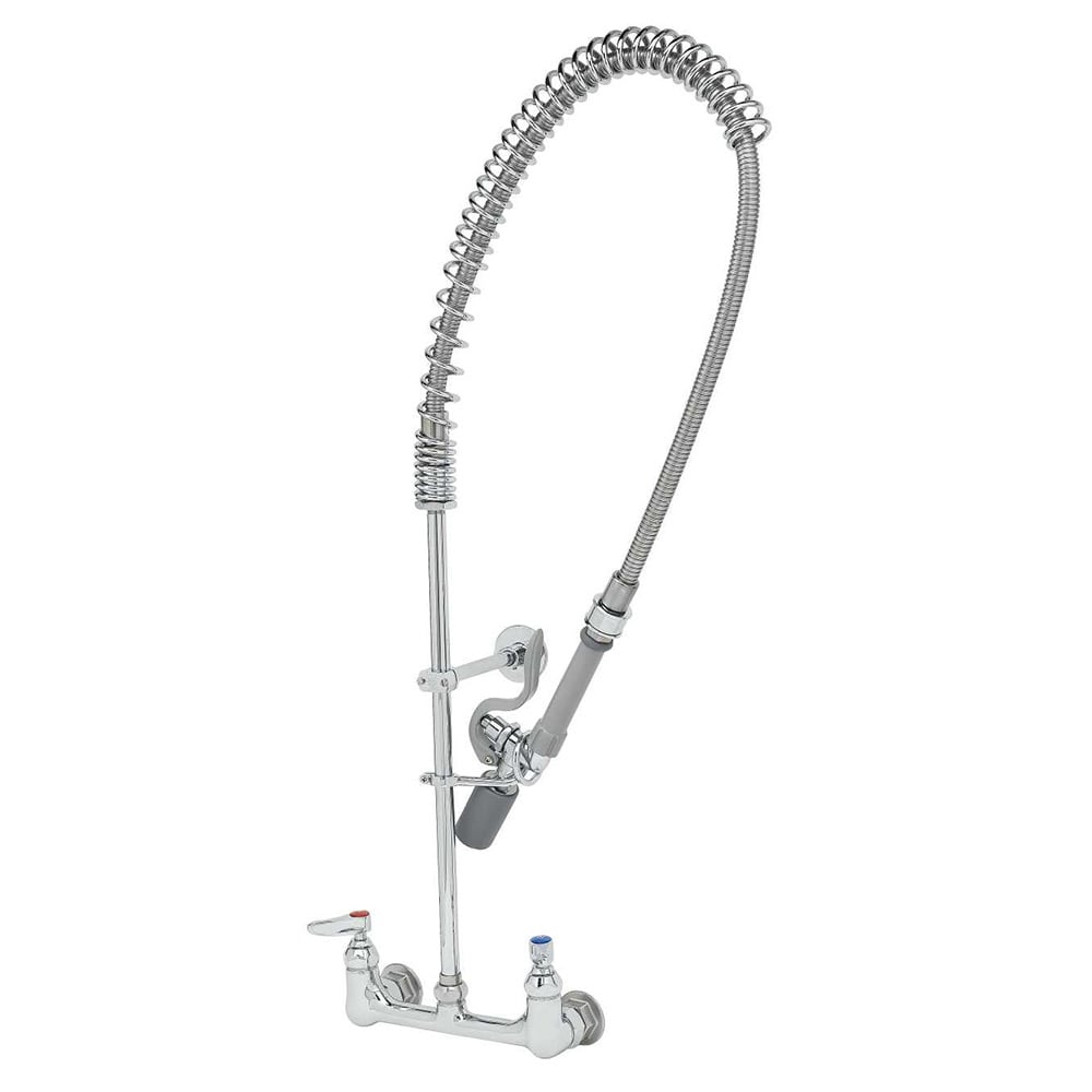 T&S B-0133-CR-BJ-SW 33 5/16"H Wall Mount Pre Rinse Faucet - 1 7/100 GPM, Base with Nozzle