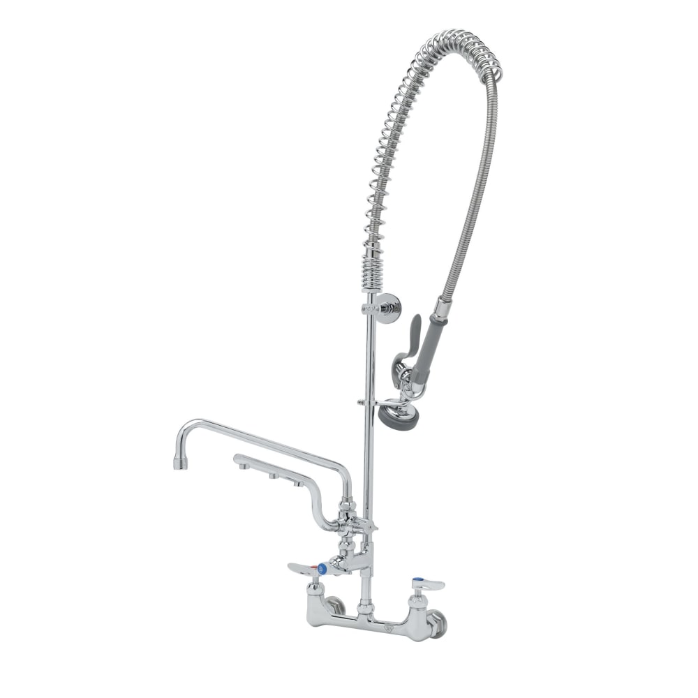 T&S B-0133-U12-CR-B 37 9/16" Wall Mount Pre Rinse Faucet - 1.5 GPM, Base With Nozzle