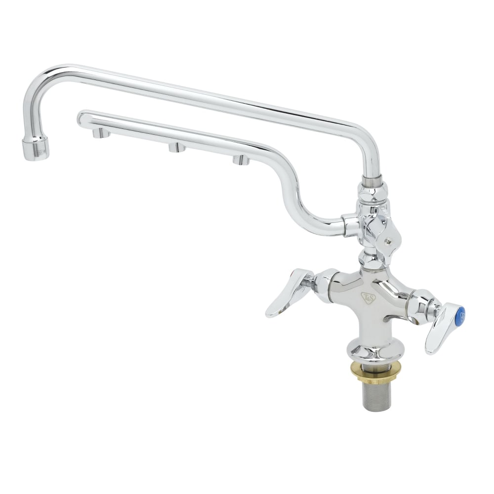 T&S B-0201-U12 Deck Mount Faucet - 12" Swing Spout, 10" Spray Arm