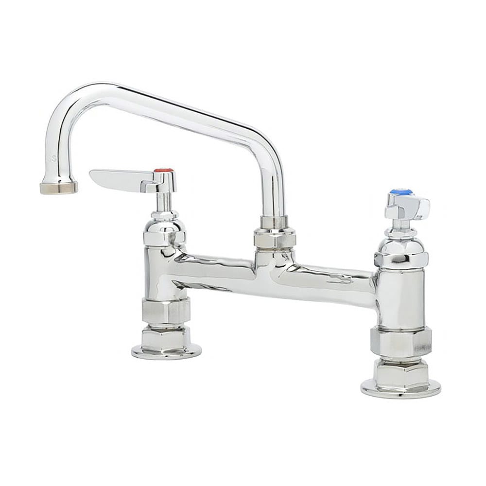 T&S B-0222 Deck Mount Faucet - 6" Swing Spout, 8" Centers
