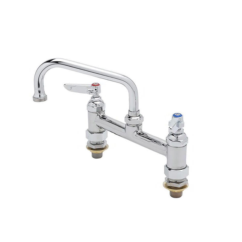 T&S B-0222-CC Deck Mount Faucet - 6" Swing Spout, 8" Centers